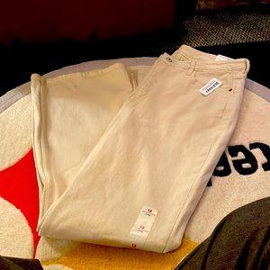 Khaki denim higher high rise flare